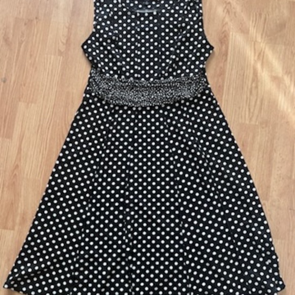 Perceptions Polka Dot Dress A Line Black White 16 - Picture 13 of 16